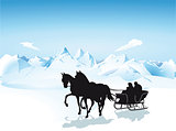 Sleigh in the mountains