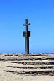 Stone cross at Cape Cross Bay, Skeleton Coast Namibia 