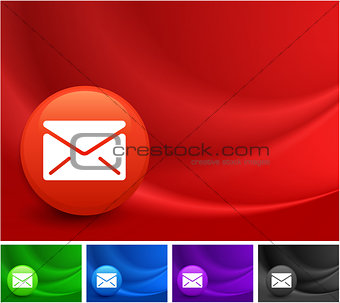 Mail Icon on Multi Colored Abstract Wave Background