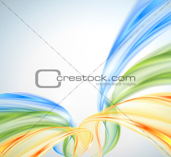 Abstract yellow green blue wave background