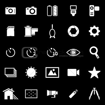 Camera icons on black background