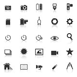 Camera icons with reflect on white background
