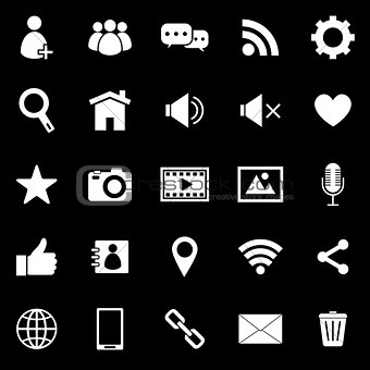 Chat icons on black background