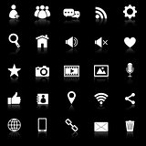 Chat icons with reflect on black background