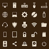 Computer color icons on brown background