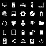Computer icons on black background
