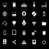 Computer icons with reflect on black background
