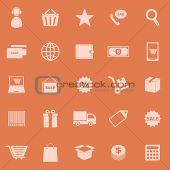 E-commerce color icons on orange background