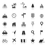 Location icons with reflect on white background