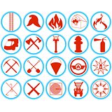 Set of firefighters icons