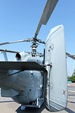 Attack helicopter rear view