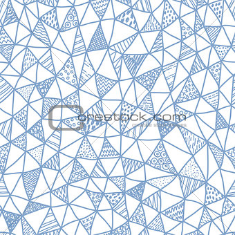 Abstract triangle seamless doodle pattern, vector illustration