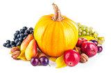 Autumnal harvest fruits and vegetables