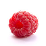 Ripe Red Juicy Raspberry Isolated on White Background