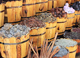Spices and herbs on market 