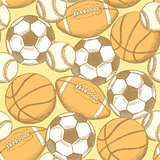 soccer, american football, baseball and basketball ball