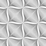 White diagonal wavy net layered on gray seamless pattern