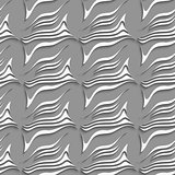 White wavy shapes on gray seamless pattern