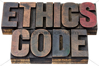 ethics code in wood type
