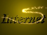 internet- 3d inscription with luminous line with spark 