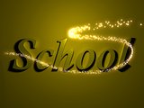 school - 3d inscription with luminous line with spark 