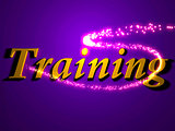 training- 3d inscription with luminous line with spark 