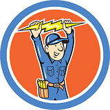 Thunderbolt Toolman Electrician Lightning Bolt Cartoon