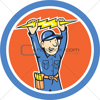 Thunderbolt Toolman Electrician Lightning Bolt Cartoon