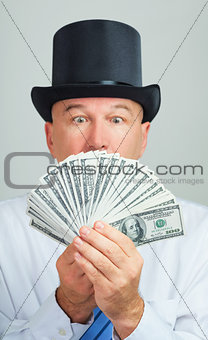 man  with money 