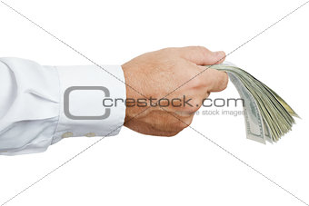 hand with money