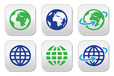 Globe earth vector buttons in color