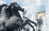 MOSCOW - July 07, 2014: Fountain "Four Seasons" on Manezh Square