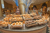 Bread selection at hotel buffet
