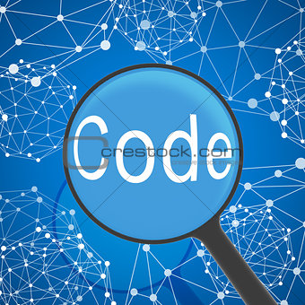 Magnifying glass looking Code