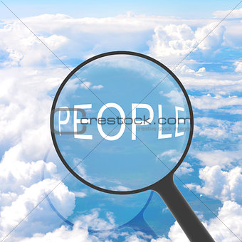 Magnifying glass looking PEOPLE