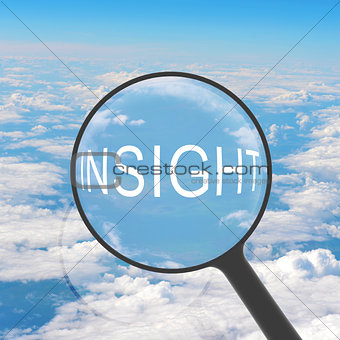 Magnifying glass looking INSIGHT