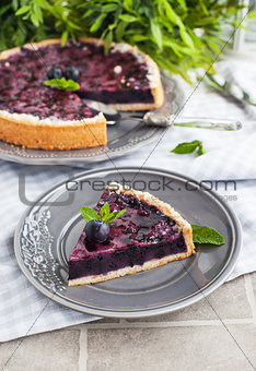 Blueberry pie on the plate