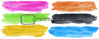 Watercolor hand painted brush strokes