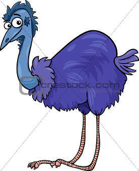 emu ostrich bird cartoon illustration