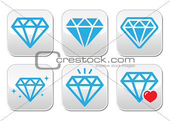 Diamond luxury vector buttons set