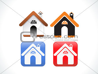 abstract multiple home icon set
