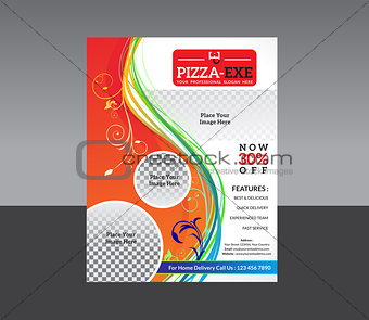 abstract pizza store flyer 