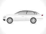 glossy white sedan car template 
