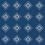 Indigo blue hand drawn seamless pattern, vector