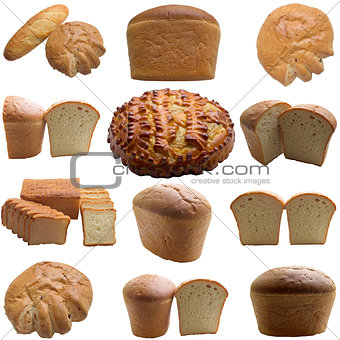 Fresh bread isolated on the white.