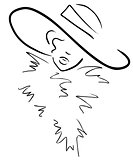 outline woman in hat