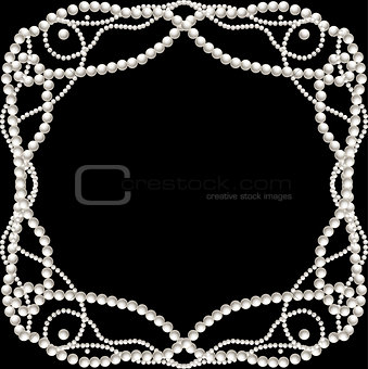 pearls necklaces on black background