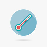Flat thermometer style Icon with long shadows