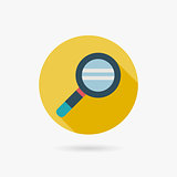 Magnifying Glass Flat style Icon with long shadows