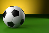 3d soccer ball on green background 